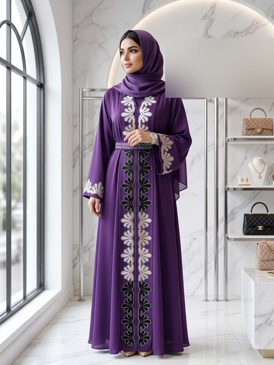 Amethyst Bloom Abaya