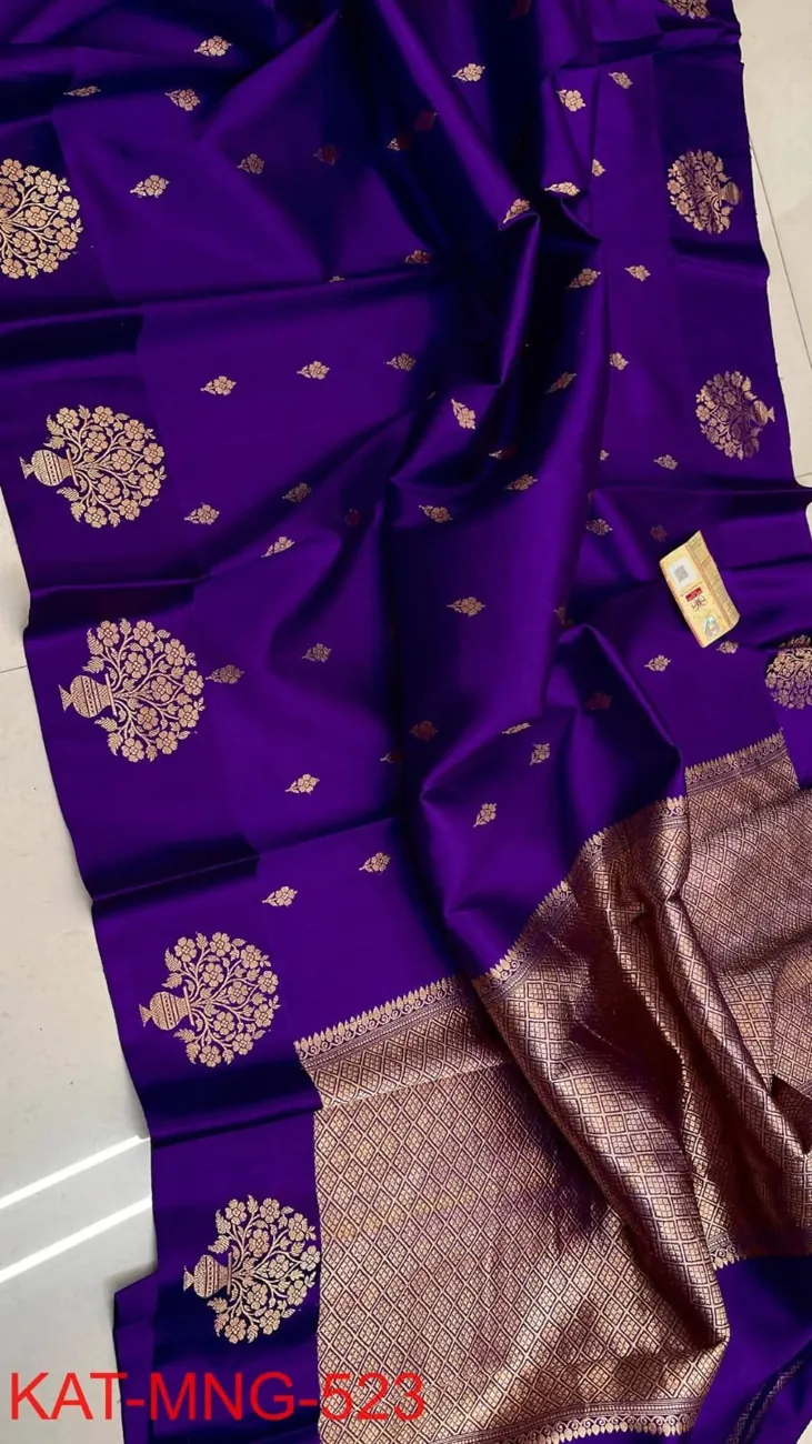 Violet Butta Silk Saree